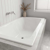 Broadway Grandisimo Bath Rectangle Acrylic Drop In Bathtub 1400x820x520mm - Gloss White