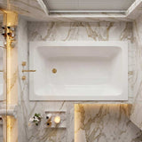 Broadway Grandisimo Bath Rectangle Acrylic Drop In Bathtub 1400x820x520mm - Gloss White