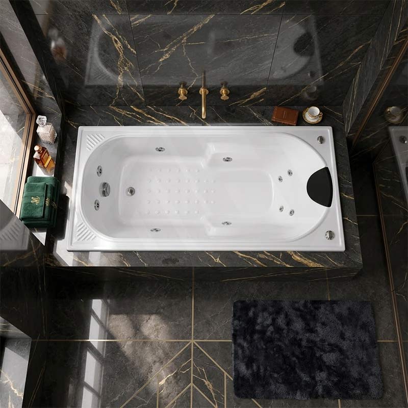 Broadway Isabella Spa Bath Rectangula Drop-in Tub 1320/1530/1650/1800x815x530mm - Gloss White