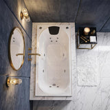 Broadway Isabella Spa Bath Rectangula Drop-in Tub 1320/1530/1650/1800x815x530mm - Gloss White