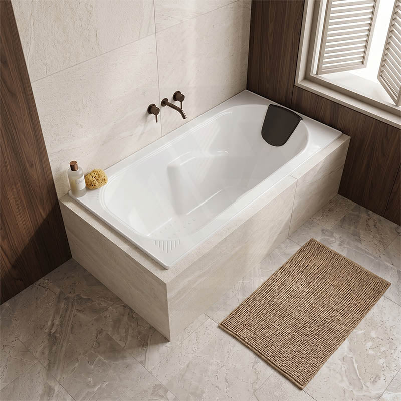 Broadway Isabella Rectangle Acrylic Drop In Bathtub 1320/1530/1650/1800mm - Gloss White