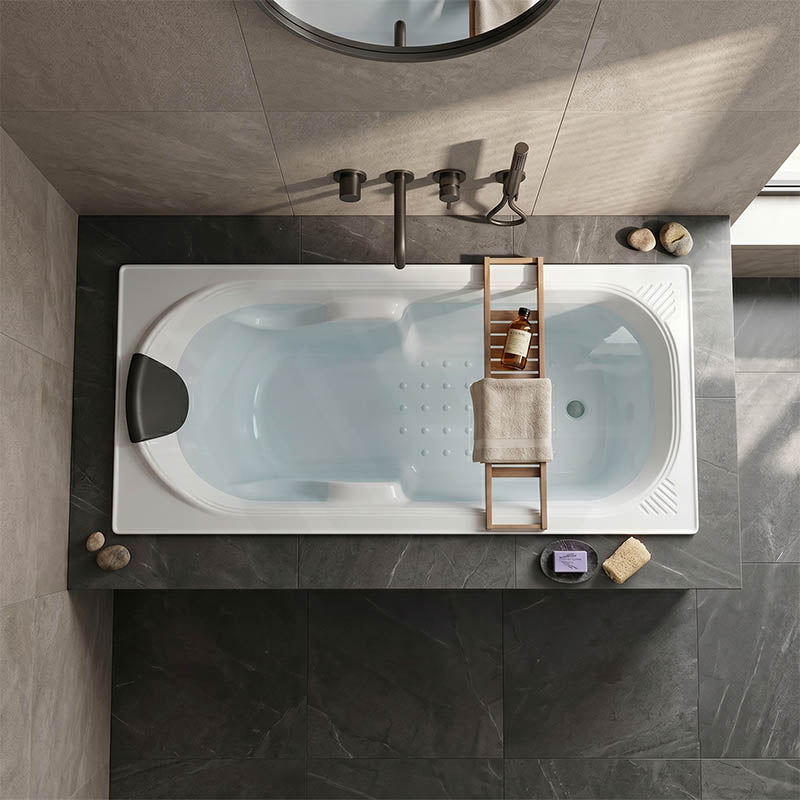 Broadway Isabella Rectangle Acrylic Drop In Bathtub 1320/1530/1650/1800mm - Gloss White