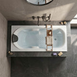 Broadway Isabella Rectangle Acrylic Drop In Bathtub 1320/1530/1650/1800mm - Gloss White