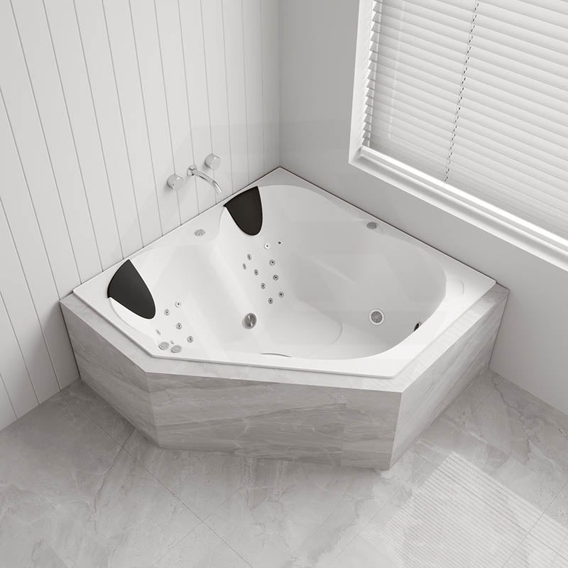 Broadway Karmen Spa Bathtub 1400x1400x500mm/1540x1540x500mm Corner Drop-in Tub with Hot Pump