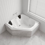 Broadway Karmen Spa Bathtub 1400x1400x500mm/1540x1540x500mm Corner Drop-in Tub with Hot Pump
