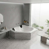 Broadway Karmen Spa Bathtub Corner Drop-in Tub with Hot Pump 1400x1400x500mm/1540x1540x500mm - Gloss White
