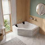Broadway Karmen Spa Bathtub Corner Drop-in Tub with Hot Pump 1400x1400x500mm/1540x1540x500mm - Gloss White