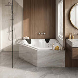 Broadway Karmen Spa Bathtub Corner Drop-in Tub with Hot Pump 1400x1400x500mm/1540x1540x500mm - Gloss White