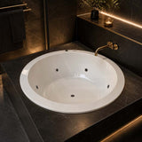 Broadway Lucena Spa Bath Round Drop-in Tub 1495x1495x490mm - Gloss White