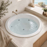 Broadway Lucena Spa Bath Round Drop-in Tub 1495x1495x490mm - Gloss White