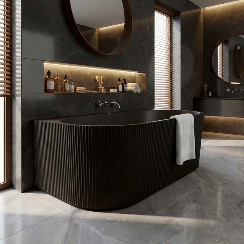 Broadway Mallorca Spa Bath Back To Wall Tub 1500x750 / 1700x800x580mm - Variant Colour