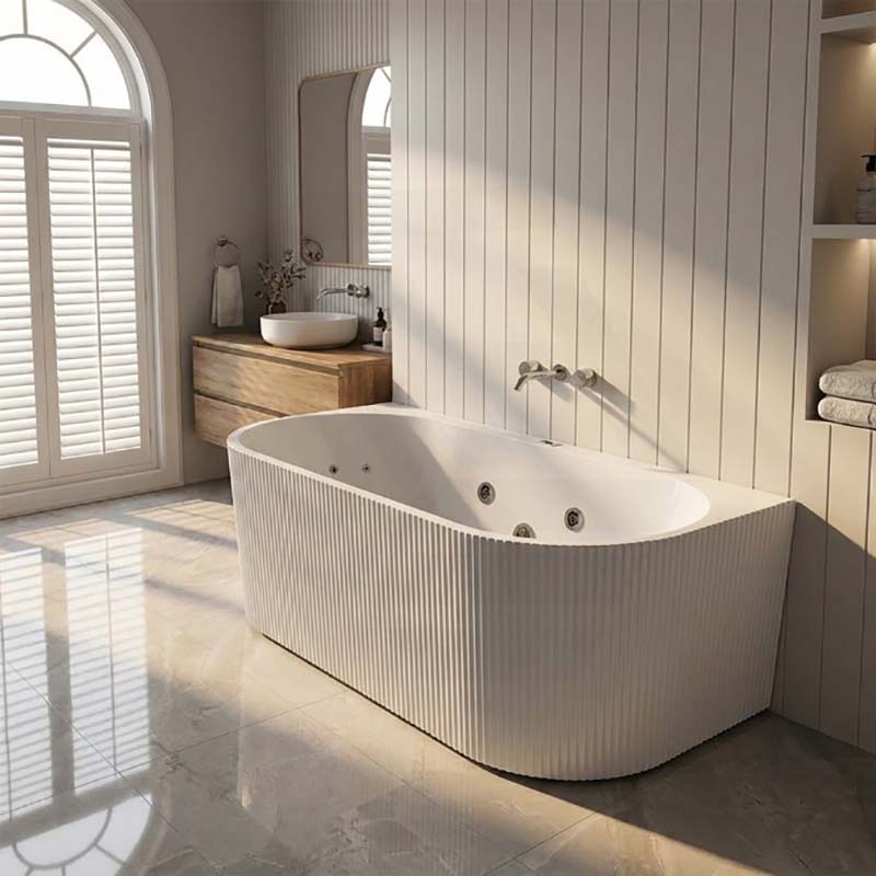 Broadway Mallorca Spa Bath Back To Wall Tub 1500x750 / 1700x800x580mm - Variant Colour