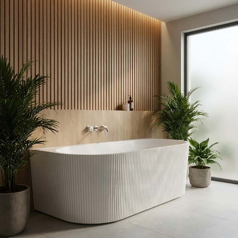 Broadway Mallorca Spa Bath Back To Wall Tub 1500x750 / 1700x800x580mm - Variant Colour