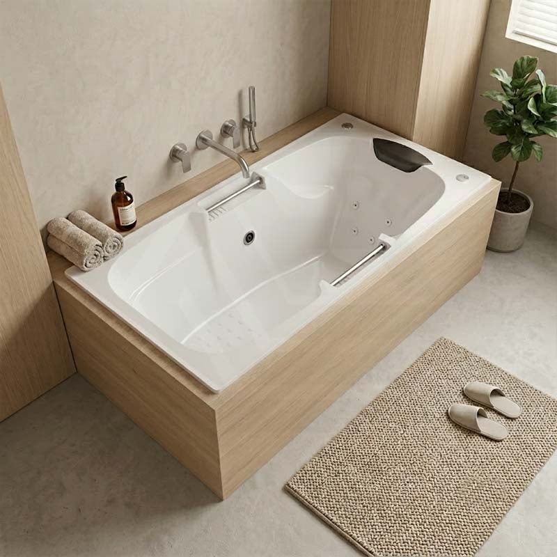 Broadway Marchena Spa Bath Rectangular Drop-in Tub 1725x860x530mm - Gloss White