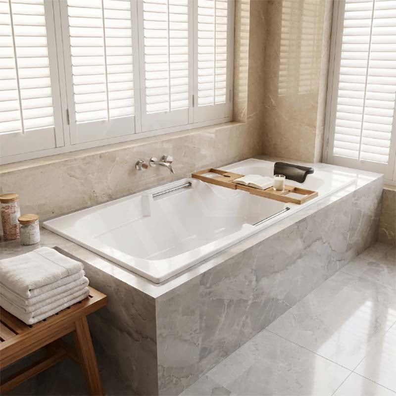Broadway Marchena Bath Rectangle Acrylic Drop In Bathtub 1725x860x530mm - Gloss White