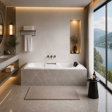 Broadway Marchena Bath Rectangle Acrylic Drop In Bathtub 1725x860x530mm - Gloss White