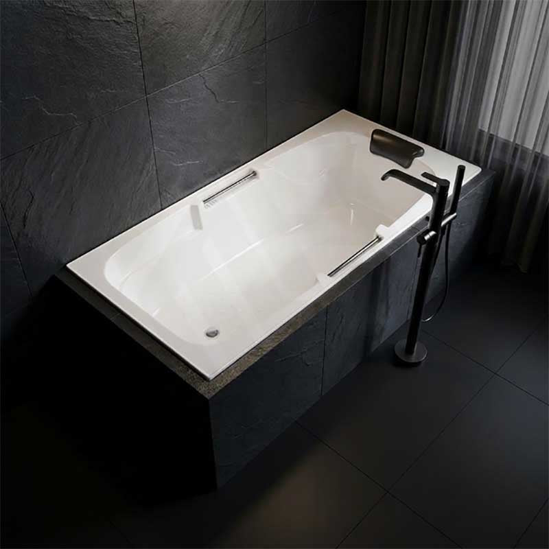 Broadway Marchena Bath Rectangle Acrylic Drop In Bathtub 1725x860x530mm - Gloss White