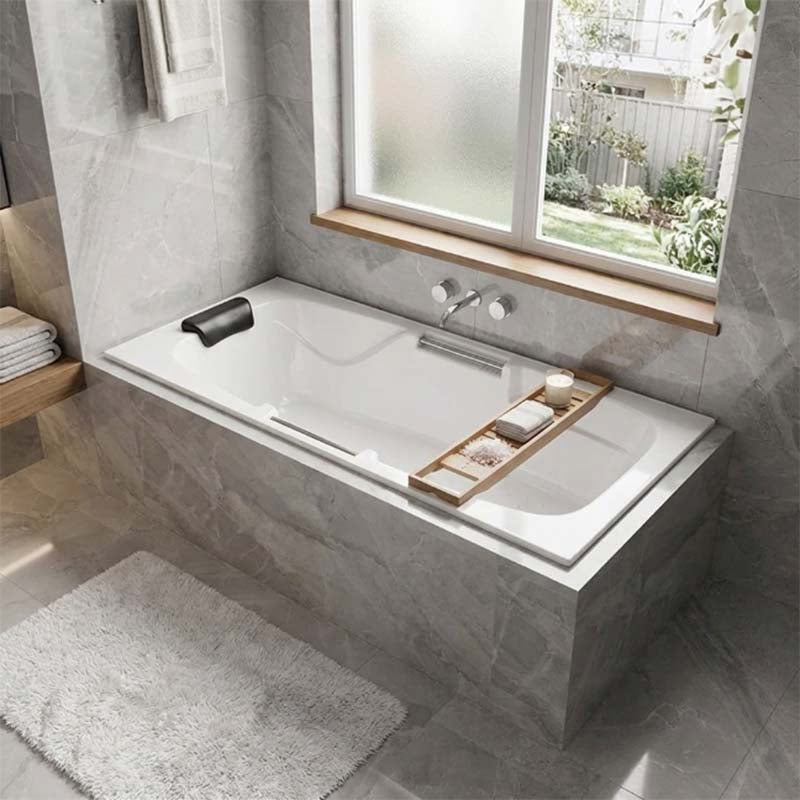 Broadway Marchena Bath Rectangle Acrylic Drop In Bathtub 1725x860x530mm - Gloss White