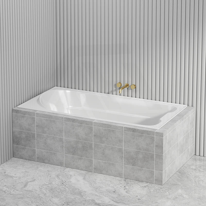 Broadway Montillo Bath 1670x855x550mm Rectangle Acrylic Drop In Bathtub Gloss White