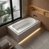 Broadway Montillo Rectangle Acrylic Drop In Bathtub 1670x855x550mm - Gloss White