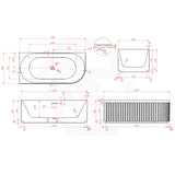 Broadway Oviedo 1700x800x580mm Left/Right Corner Back to Wall Spa Bathtub Acrylic Gloss White/Matt White