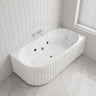 Broadway Oviedo 1700x800x580mm Left/Right Corner Back to Wall Spa Bathtub Acrylic Gloss White/Matt White