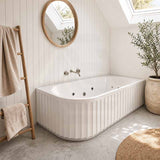 Broadway Oviedo Left/Right Corner Back to Wall Spa Bathtub Acrylic 1700x800x580mm - Gloss White/Matt White