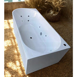 Broadway Oviedo 1700x800x580mm Left/Right Corner Back to Wall Spa Bathtub Acrylic Gloss White/Matt White