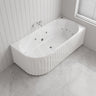 Broadway Oviedo Left/Right Corner Back to Wall Spa Bathtub Acrylic 1700x800x580mm - Gloss White/Matt White