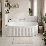 Broadway Oviedo Left/Right Corner Back to Wall Spa Bathtub Acrylic 1700x800x580mm - Gloss White/Matt White