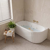 Broadway Oviedo Left/Right Corner Back to Wall Spa Bathtub Acrylic 1700x800x580mm - Gloss White/Matt White