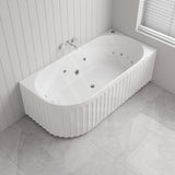 Broadway Oviedo Left/Right Corner Back to Wall Spa Bathtub Acrylic 1700x800x580mm - Gloss White/Matt White