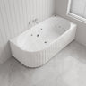 Broadway Oviedo Left/Right Corner Back to Wall Spa Bathtub Acrylic 1700x800x580mm - Gloss White/Matt White