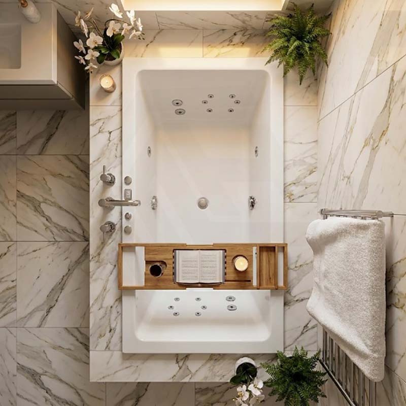 Broadway Quadrato Spa Bath Rectangula Drop-in Tub 1800x1100x500mm - Gloss White