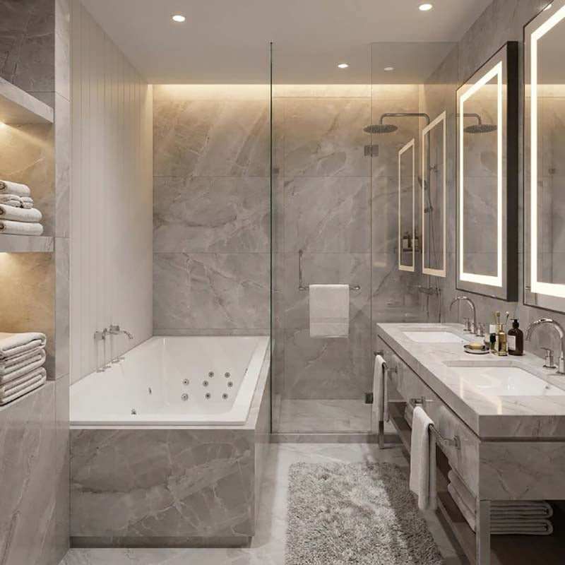 Broadway Quadrato Spa Bath Rectangula Drop-in Tub 1800x1100x500mm - Gloss White