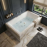 Broadway Quadrato Spa Bath Rectangula Drop-in Tub 1800x1100x500mm - Gloss White