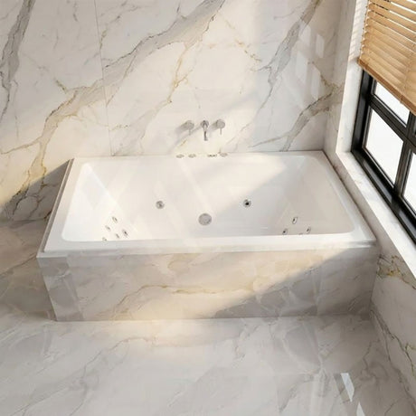 Broadway Quadrato Spa Bath Rectangula Drop-in Tub 1800x1100x500mm - Gloss White