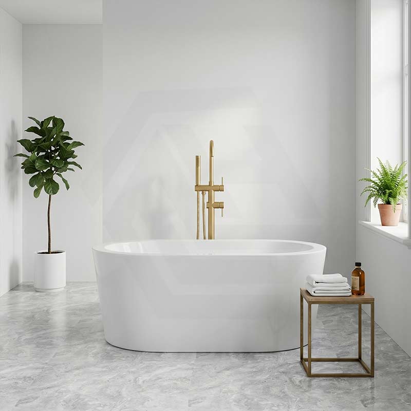 Broadway Redondo Oval Acrylic Freestanding Bathtub 1500/1700x800x600mm - Gloss White
