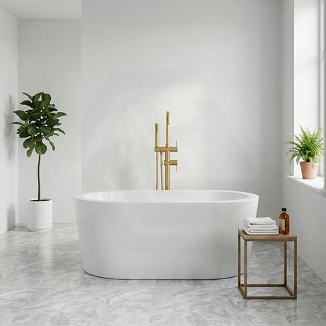 Broadway Redondo Oval Acrylic Freestanding Bathtub 1500/1700x800x600mm - Gloss White