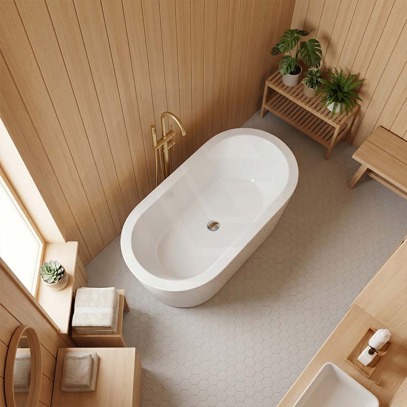 Broadway Redondo Oval Acrylic Freestanding Bathtub 1500/1700x800x600mm - Gloss White