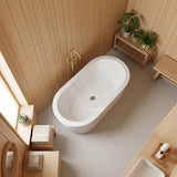 Broadway Redondo Oval Acrylic Freestanding Bathtub 1500/1700x800x600mm - Gloss White