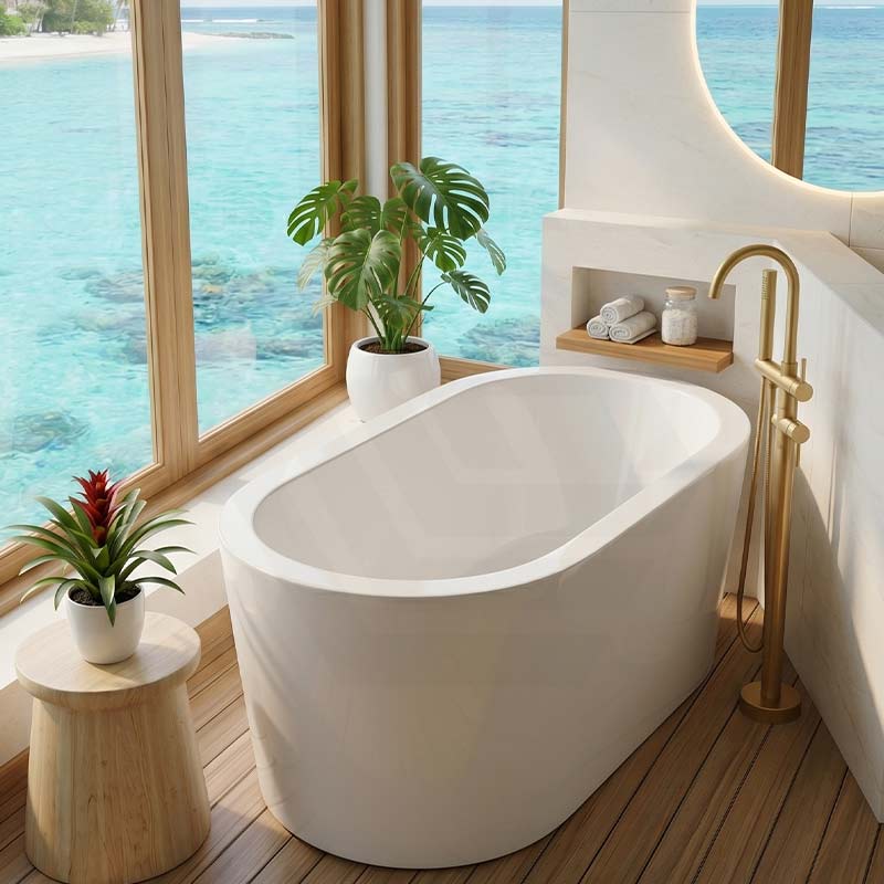 Broadway Redondo Oval Acrylic Freestanding Bathtub 1500/1700x800x600mm - Gloss White