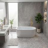 Broadway Redondo Oval Acrylic Freestanding Bathtub 1500/1700x800x600mm - Gloss White