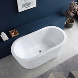 Broadway Redondo 1500/1700x800x600mm Oval Acrylic Freestanding Bathtub