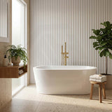 Broadway Redondo Oval Acrylic Freestanding Bathtub 1500/1700x800x600mm - Gloss White