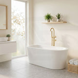 Broadway Redondo Oval Acrylic Freestanding Bathtub 1500/1700x800x600mm - Gloss White
