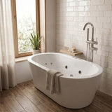 Broadway Redondo Oval Acrylic Freestanding Spa Bathtub 1500/1700x820x600mm - Gloss Whie