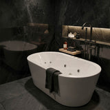 Broadway Redondo Oval Acrylic Freestanding Spa Bathtub 1500/1700x820x600mm - Gloss Whie