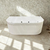 Broadway Salamanca 1500/1700mm Back to Wall Spa Bathtub Acrylic Gloss White/Matt White
