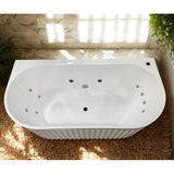 Broadway Salamanca 1500/1700mm Back to Wall Spa Bathtub Acrylic Gloss White/Matt White